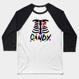 Skeleton Ribcage Candy Belly Halloween Costume Baseball T-Shirt